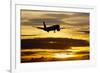 Airplane sunset-Charles Bowman-Framed Photographic Print