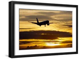 Airplane sunset-Charles Bowman-Framed Photographic Print