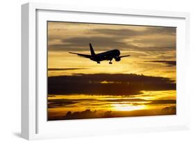 Airplane sunset-Charles Bowman-Framed Photographic Print