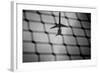 Airplane Through Fence B/W-null-Framed Photo