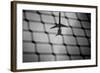 Airplane Through Fence B/W-null-Framed Photo