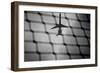 Airplane Through Fence B/W-null-Framed Photo