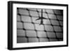 Airplane Through Fence B/W-null-Framed Photo