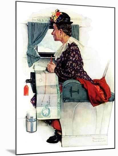 "Airplane Trip" or "First Flight", June 4,1938-Norman Rockwell-Mounted Giclee Print