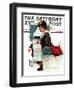 "Airplane Trip" or "First Flight" Saturday Evening Post Cover, June 4,1938-Norman Rockwell-Framed Giclee Print