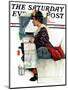 "Airplane Trip" or "First Flight" Saturday Evening Post Cover, June 4,1938-Norman Rockwell-Mounted Giclee Print