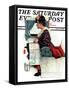 "Airplane Trip" or "First Flight" Saturday Evening Post Cover, June 4,1938-Norman Rockwell-Framed Stretched Canvas