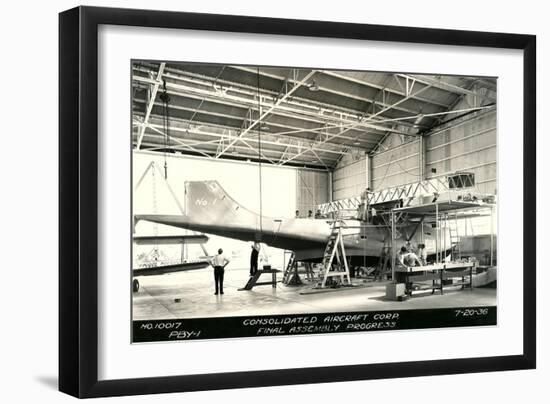 Airplane Undergoing Repair-null-Framed Art Print