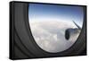 Airplane Window Looking Out on Cloudy Sky-Paul Souders-Framed Stretched Canvas