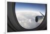 Airplane Window Looking Out on Cloudy Sky-Paul Souders-Framed Premium Photographic Print