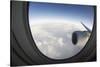 Airplane Window Looking Out on Cloudy Sky-Paul Souders-Stretched Canvas