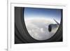Airplane Window Looking Out on Cloudy Sky-Paul Souders-Framed Photographic Print