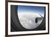 Airplane Window Looking Out on Cloudy Sky-Paul Souders-Framed Photographic Print