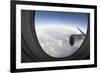 Airplane Window Looking Out on Cloudy Sky-Paul Souders-Framed Photographic Print