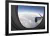 Airplane Window Looking Out on Cloudy Sky-Paul Souders-Framed Photographic Print