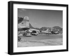 Airplanes Sitting at Kai Tai Airport-null-Framed Photographic Print