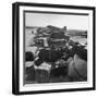 Airplanes Sitting on Airstrip at Airfield and Supplies Sitting in Trucks-Jack Birns-Framed Photographic Print