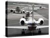 Airplanes Waiting to Take Off from Laguardia Airport, Carrying Travelers for Thanksgiving Holiday-null-Stretched Canvas