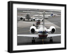 Airplanes Waiting to Take Off from Laguardia Airport, Carrying Travelers for Thanksgiving Holiday-null-Framed Photographic Print