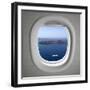 Airplanes Window Seat View with Sea Scape and Islands-viperagp-Framed Photographic Print