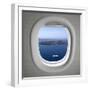 Airplanes Window Seat View with Sea Scape and Islands-viperagp-Framed Photographic Print