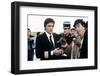 AIRPORT 80, 1978 directed by DAVID LOWELL RICH On the set, Alain Delon with David Lowell Rich (dire-null-Framed Photo