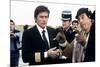 AIRPORT 80, 1978 directed by DAVID LOWELL RICH On the set, Alain Delon with David Lowell Rich (dire-null-Mounted Photo