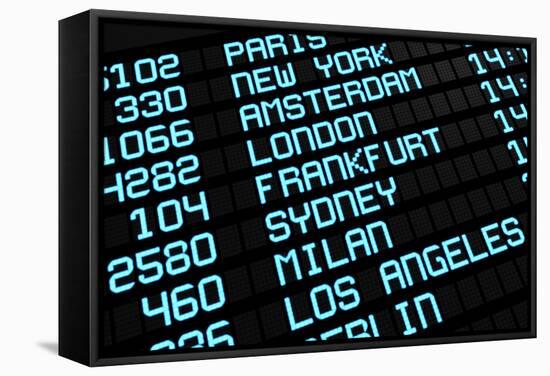 Airport Board International Destinations-NiroDesign-Framed Stretched Canvas