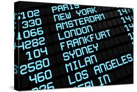Airport Board International Destinations-NiroDesign-Stretched Canvas