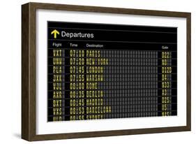 Airport Departures Board-z_i_b_i-Framed Art Print