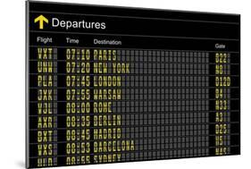 Airport Departures Board-z_i_b_i-Mounted Art Print