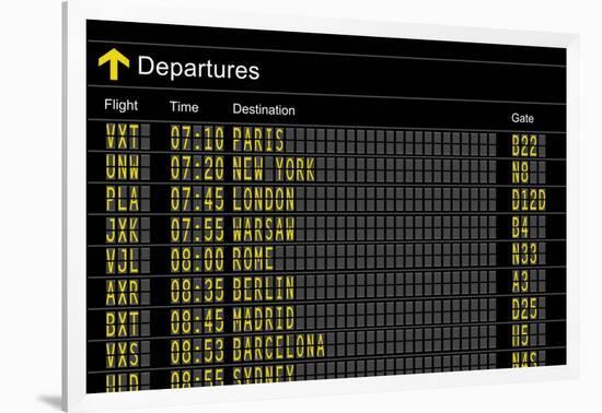 Airport Departures Board-z_i_b_i-Framed Art Print