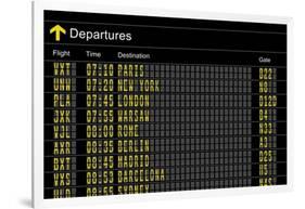 Airport Departures Board-z_i_b_i-Framed Art Print