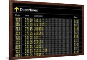 Airport Departures Board-z_i_b_i-Framed Art Print