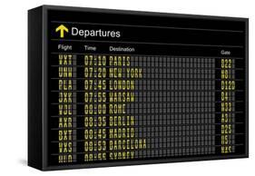 Airport Departures Board-z_i_b_i-Framed Stretched Canvas