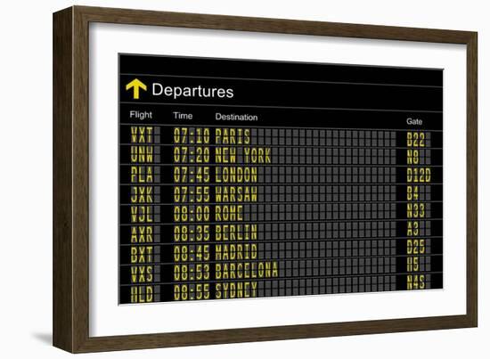 Airport Departures Board-z_i_b_i-Framed Art Print