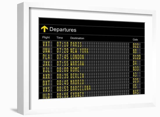 Airport Departures Board-z_i_b_i-Framed Art Print