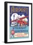 Airport Strait Whiskey Label-null-Framed Art Print