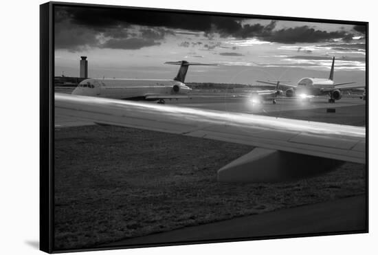 Airport Tarmac B W-Steve Gadomski-Framed Stretched Canvas