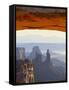 Airport Tower and La Sal Mountains Through Mesa Arch, Canyonlands National Park, Utah, USA-Scott T. Smith-Framed Stretched Canvas