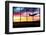 Airport Window with Airplane Flying at Sunset-viperagp-Framed Premium Photographic Print