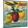 Airship Apple Crate Label - Watsonville, CA-Lantern Press-Mounted Art Print