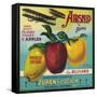 Airship Apple Crate Label - Watsonville, CA-Lantern Press-Framed Stretched Canvas