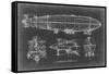 Airship Blueprint-Ethan Harper-Framed Stretched Canvas