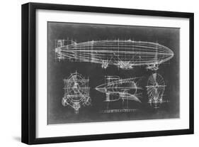 Airship Blueprint-Ethan Harper-Framed Art Print