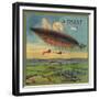 Airship Brand - Fillmore, California - Citrus Crate Label-Lantern Press-Framed Premium Giclee Print