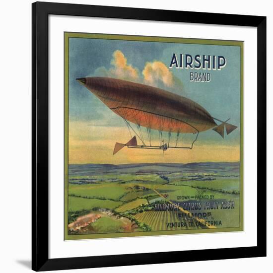 Airship Brand - Fillmore, California - Citrus Crate Label-Lantern Press-Framed Art Print