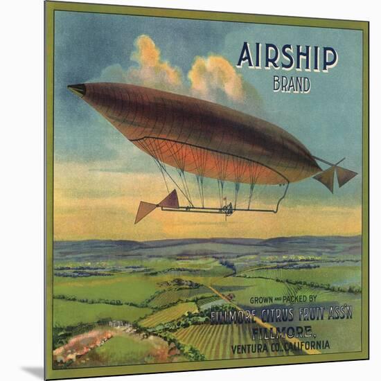 Airship Brand - Fillmore, California - Citrus Crate Label-Lantern Press-Mounted Art Print