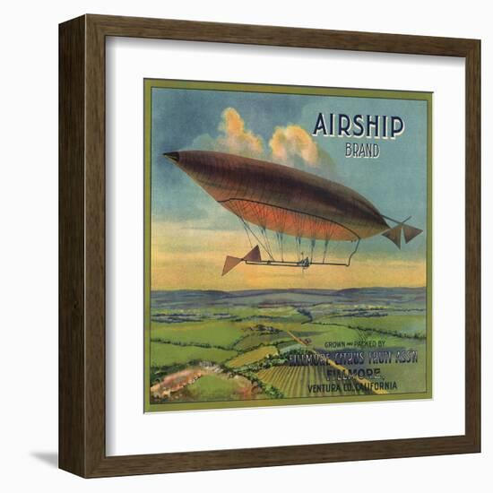 Airship Brand - Fillmore, California - Citrus Crate Label-Lantern Press-Framed Art Print