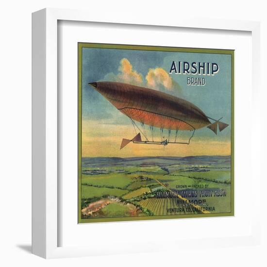 Airship Brand - Fillmore, California - Citrus Crate Label-Lantern Press-Framed Art Print